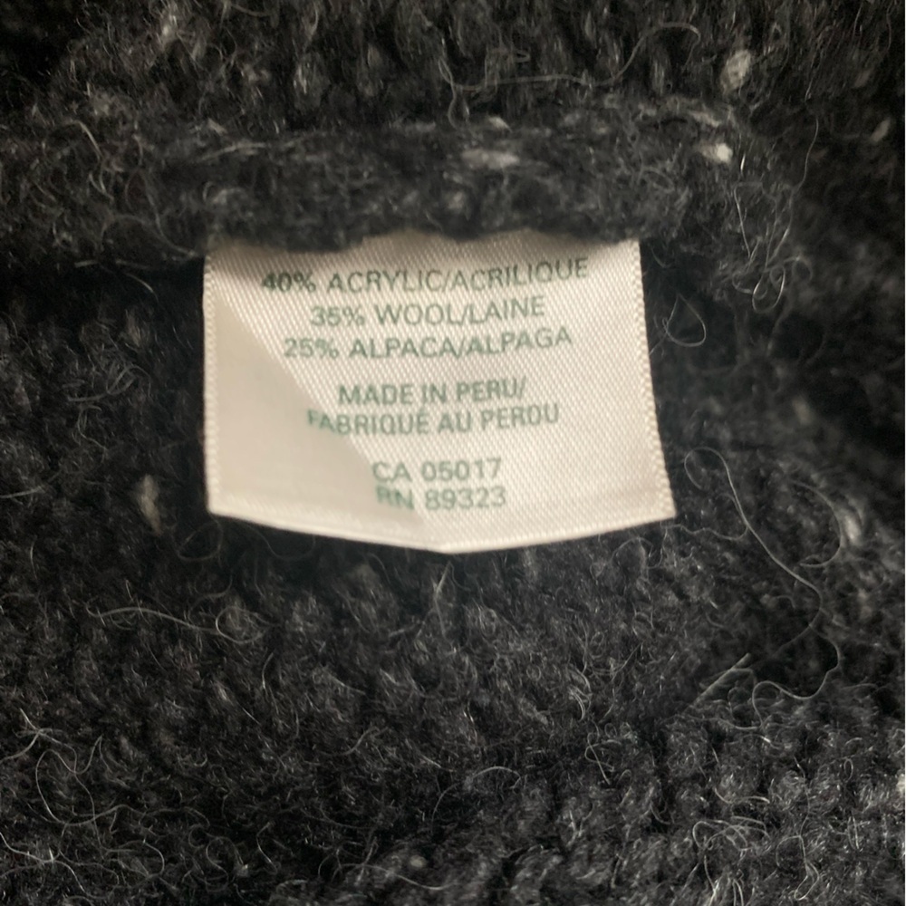 Roots Limited Fair Isle Sweater Alpine Jacket Full Double Zipper Black Grey M L - Picture 11 of 15